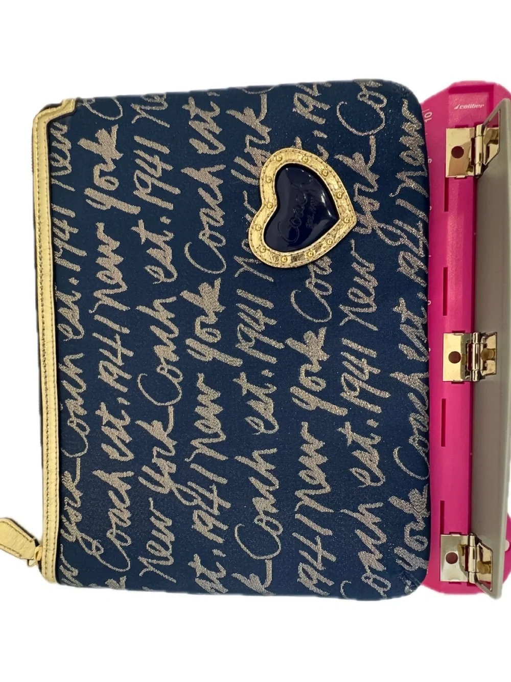 Coach Y2K  Poppy Script Graffiti Media Laptop Zip Case Tablet Sleeve F61034 NWT